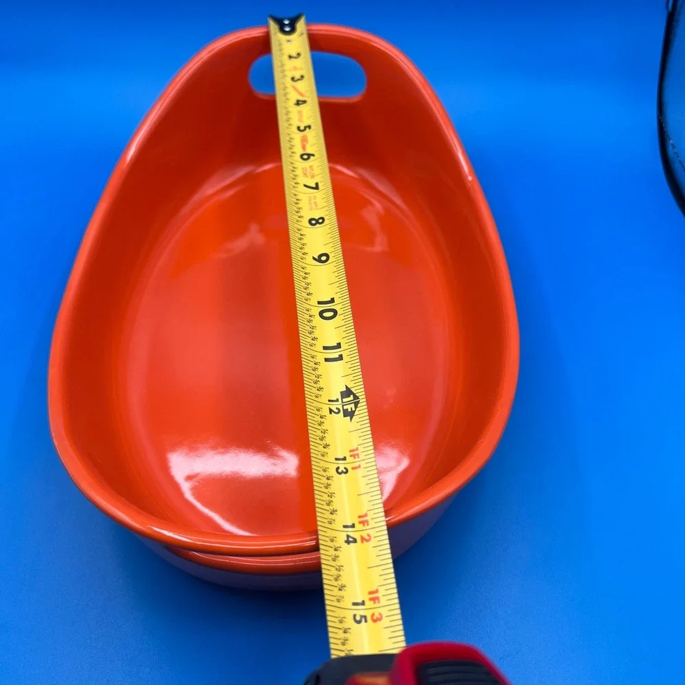 Rachael Ray Orange Stoneware 2.25 Quart Oval Casserole Baking Dish